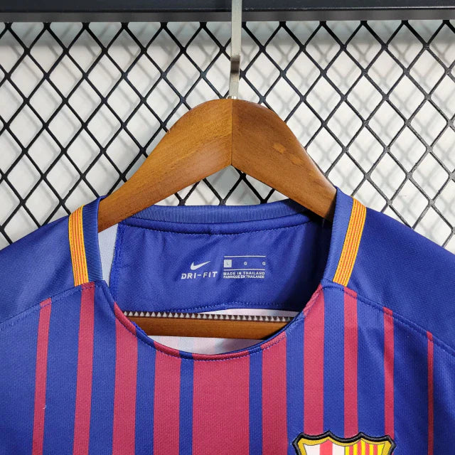 Camisa Retrô Barcelona I Home 2017/18 Nike Masculino Azul Grená