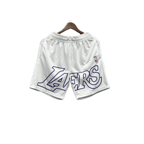 Shorts NBA Lakers 23/24 Casual - Nike - Branco - Preto - Amarelo - Azul