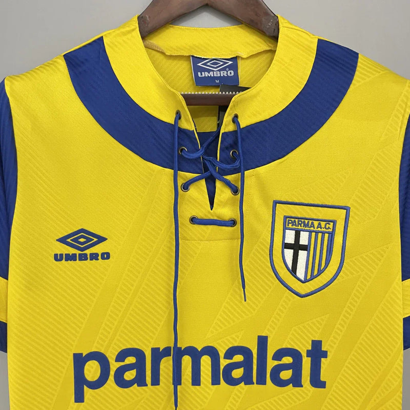 Camisa Retrô Parma I Champion 1993/95 Masculino Amarelo e Azul