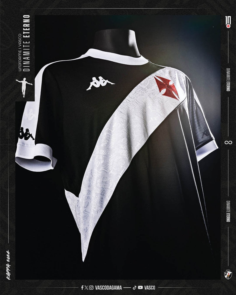 Camisa Vasco Home 24/25 - Preta e branca