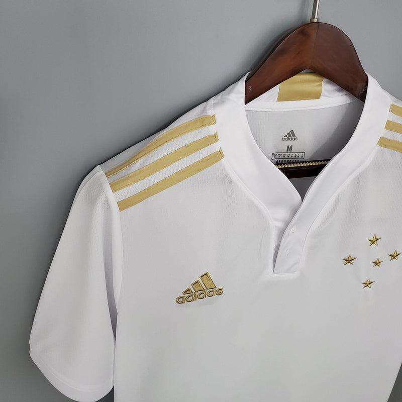 Camisa Cruzeiro Fora 21/22 - Branco e Dourado