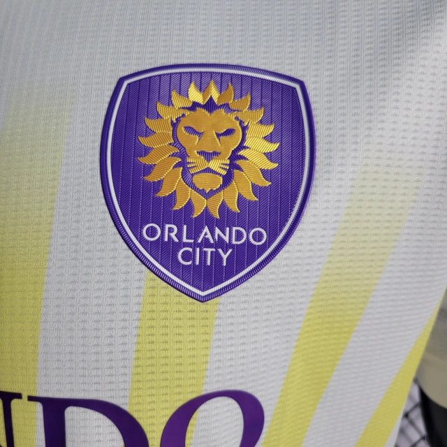 Camisa Orlando City Away 22/23 Jogador Adidas - Branco, Roxo e Amarelo