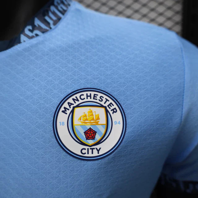 Camisa Manchester City I Home Puma Jogador Masculino 2024/25 Azul