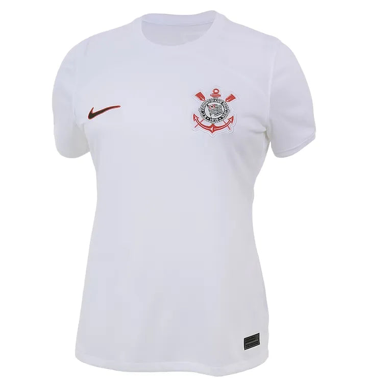 Camisa Corinthians Titular 23/24 - Versão Feminina Baby Look Branca