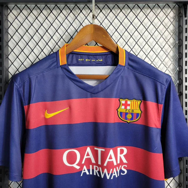 Camisa Retro Barcelona I Home Nike 2015/16 Masculino Azul e Grená 15/16