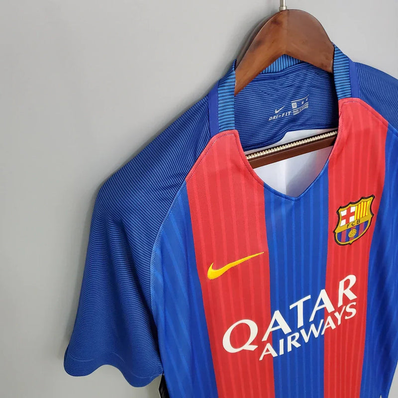 Camisa Retrô Barcelona I Home Nike 2016/17 Masculino Azul Grená