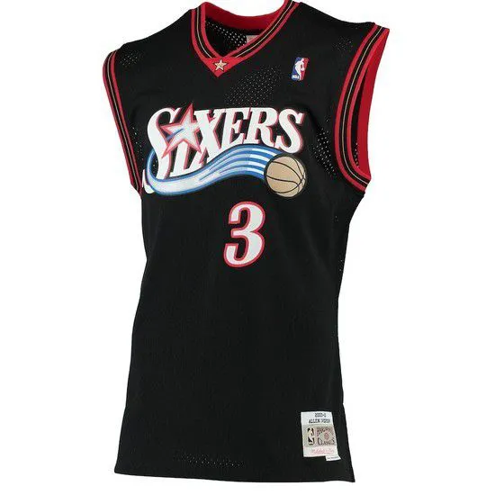 Regata Clássica mitchell E Ness Philadelphia 76ers Swingman-Preto