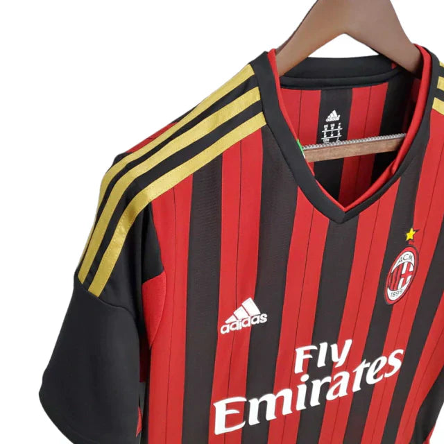 Camisa Retrô Milan I Home Adidas 2013/14 Masculino Vermelho e Preto