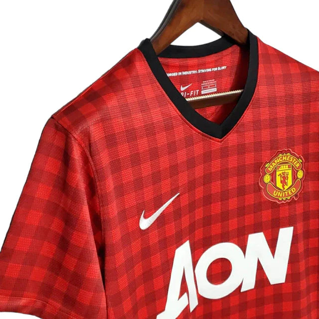 Camisa Manchester United Retrô 2012/2013 Vermelha Xadrez - Nike