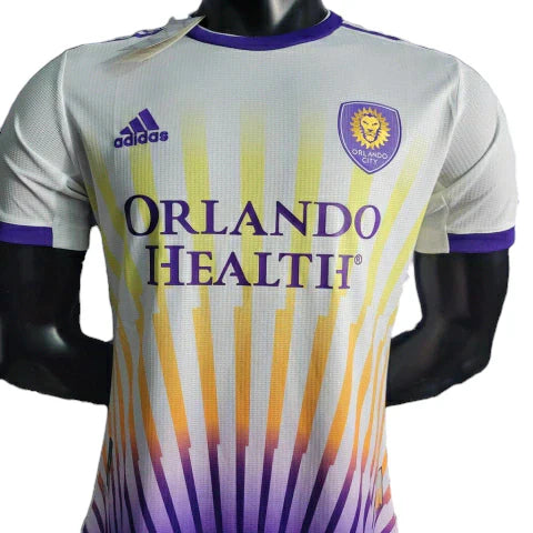 Camisa Orlando City Away 22/23 Jogador Adidas - Branco, Roxo e Amarelo