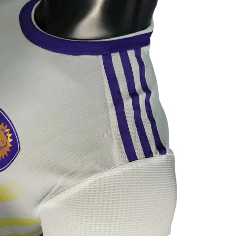 Camisa Orlando City Away 22/23 Jogador Adidas - Branco, Roxo e Amarelo