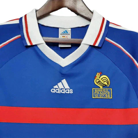 Camisa Retrô França I Home Adidas 1998/99 Masculino Azul