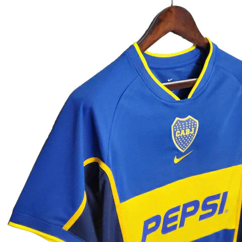 Camisa Boca Juniors Retrô 2002 Azul e Amarela - Nike