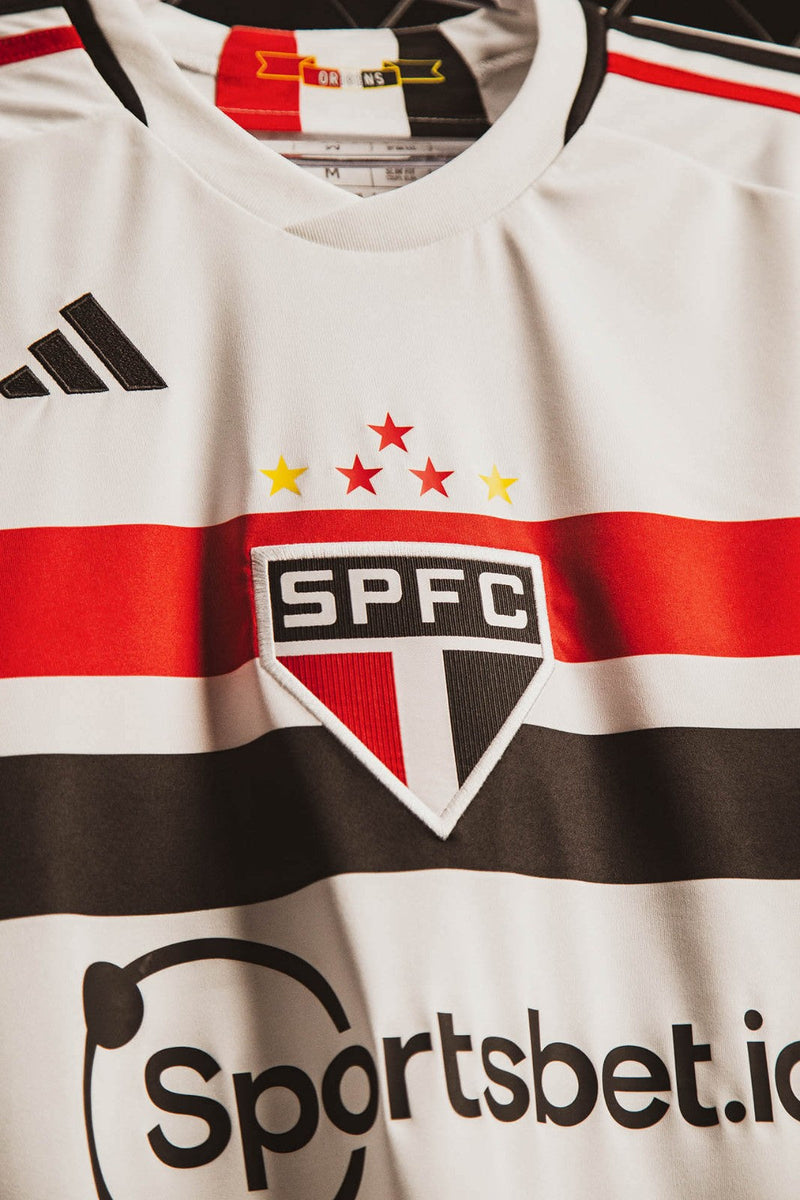 Camisa São Paulo Home 23/24 - Branca e vermelha